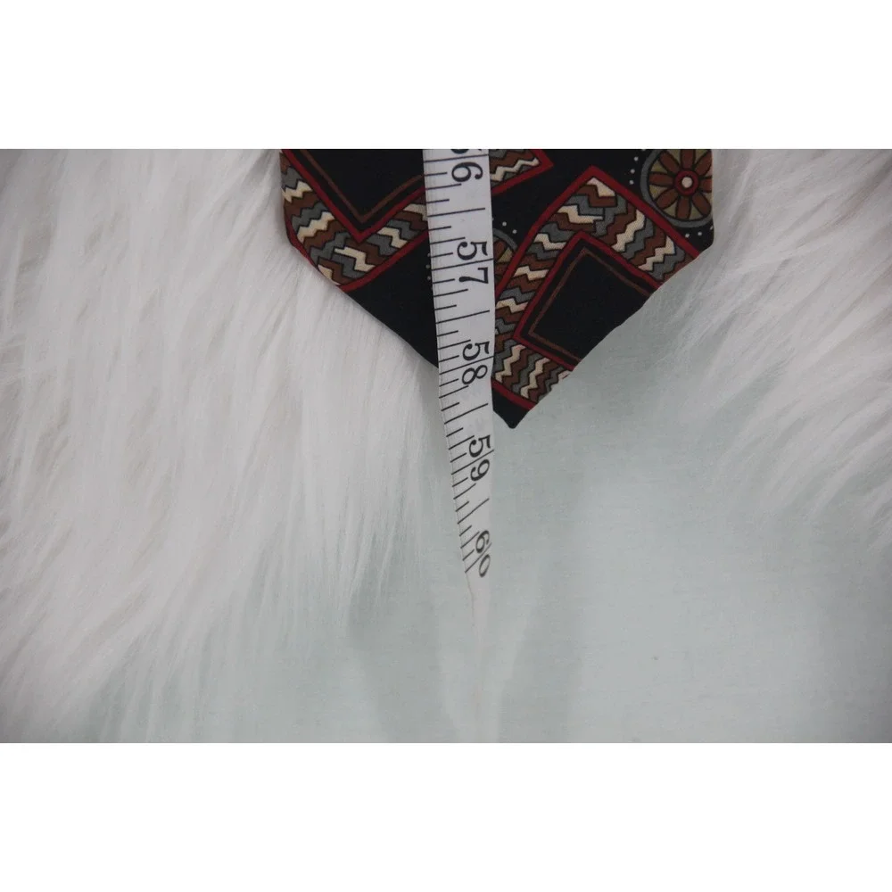 Oscar De La Renta Couture Collection Abstract Multicolor Geometric Tie USA Silk